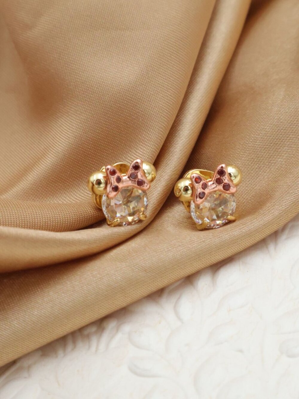 Kate Spade Disney Minnie Mouse Gold Stud Earrings - Picture 2 of 2
